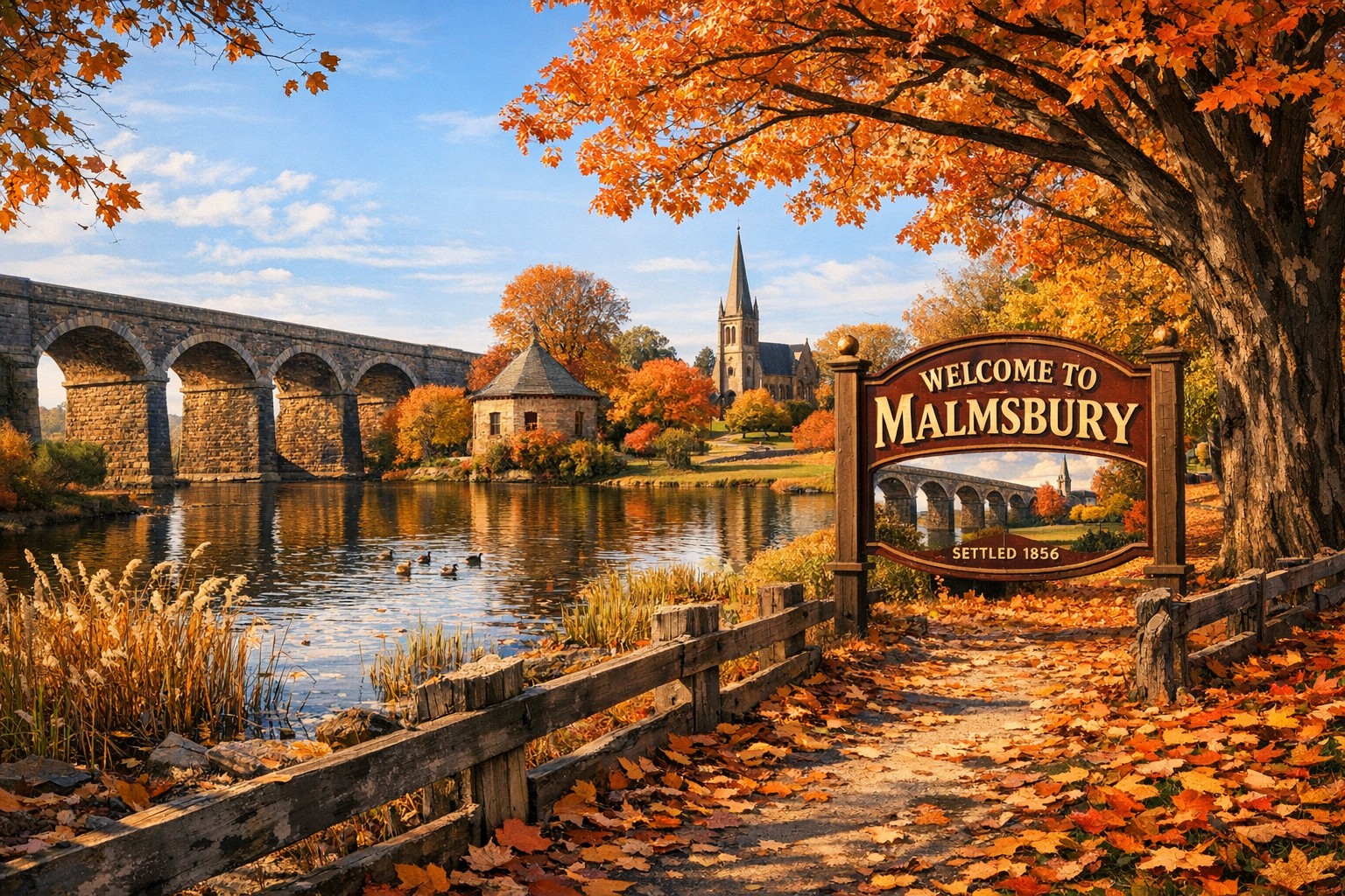Malmesbury Autumn AI Generated